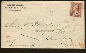 Early Douglas Wyoming Territory Camplin & Bemis Attorneys At Law Postal Ad Cover