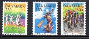 Denmark Sc 780-2 1985 Sports stamp set mint NH