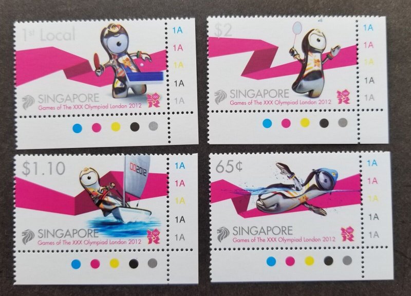 Singapore London XXX Olympic Games 2012 Badminton Ping Pong (stamp plate) MNH 