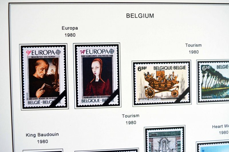 COLOR PRINTED BELGIUM 1976-1999 STAMP ALBUM PAGES (94 illustrated pages)