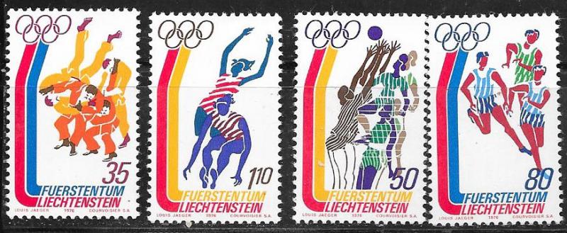 Liechtenstein #591-594 1976 Olympics set complete (MNH)  CV $2.35