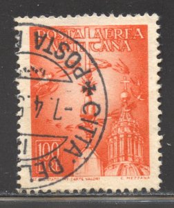 Vatican City Scott C15 Used LH - 1947 100l Birds Circling Cross H/V of Set