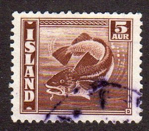 Iceland 219c - Used - 5a Codfish (1939) (cv $1.40)