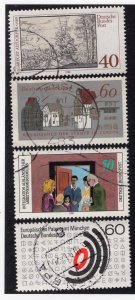 Germany 1980-81 Commemoratives, Scott 1340, 1343, 1345, 1347 used, value = $1.20