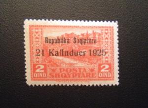 ALBANIA SCOTT #172, Landscape, Republic Overprint MINT, VF, NH OG