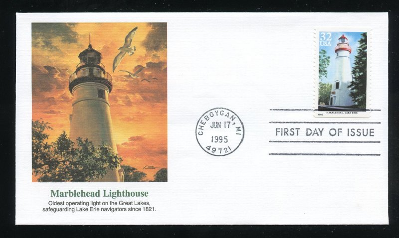 US 2972 Great Lakes Lighthouses - Marblehead UA Fleetwood cachet FDC