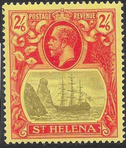 ST.HELENA SG109 1927 2/6 GREY & RED ON YELLOW MTD MINT (r)