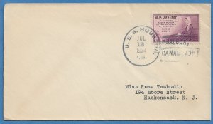 USA CANAL ZONE 1934 USS HOUSTON PORT OF CALL Cover Sc 737 BALBOA CANAL ZONE