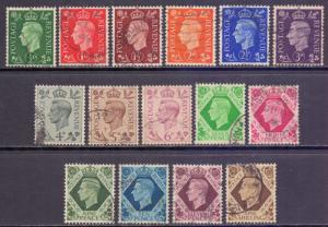 GB Scott 235/248 - SG462/475, 1937 Dark Colours Set used