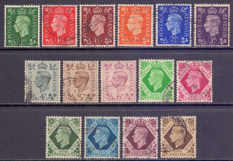 GB Scott 235/248 - SG462/475, 1937 Dark Colours Set used