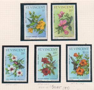 St. Vincent Scott # 465-469 Specimen Overprints 1976 Birds and Flowers set MNH