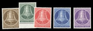 Germany - Berlin #9N94-98 Cat$67.50, 1953 Freedom Bell, set of five, never hi...