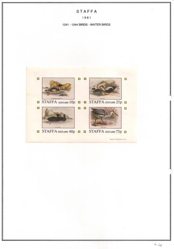 SCOTLAND - STAFFA - 1981 - Water Birds - Imperf 4v Sheet - MLH