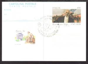 Italy Francesco Vigo MI P222 Postal Card FDC  