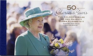 GUERNSEY- Alderney 2002 -  50th Anniv. Reign MNH Prestige bklt # 184a