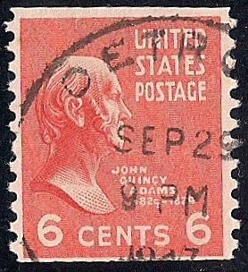 846 6 cent John Quincy Adams Stamp coil F-VF used