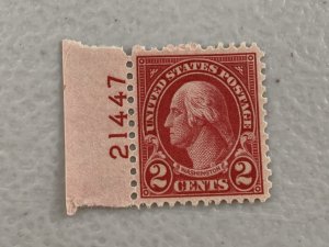 Scott 634, the 2¢ Wash Issue with plate number 21447 , MNH