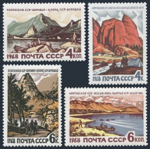 Russia 3530-3533, MNH. Michel 3555-3558. Landscapes 1968, Central Asia. Borovoe,