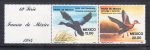 MEXICO 1346-1347 wLabel MNH VF Pair - Ducks - Complete set