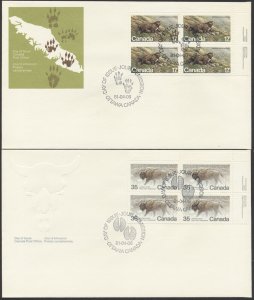 1981 #883-884 Set of Endangered Wildlife FDCs, Plate Blocks, CPC Cachets