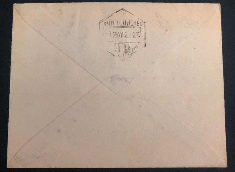 1920 Spain Early Airmail Cover To Malaga Overprinted Stamps