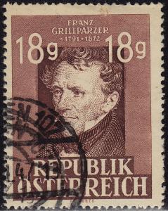 Austria - 1947 - Scott #489 - used - Poet Grillparzer