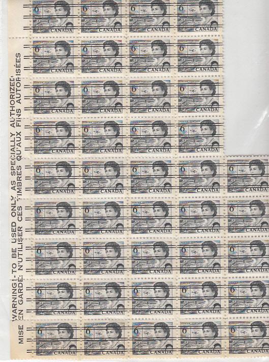 Canada #460f Precanceled Block of 41 MNH