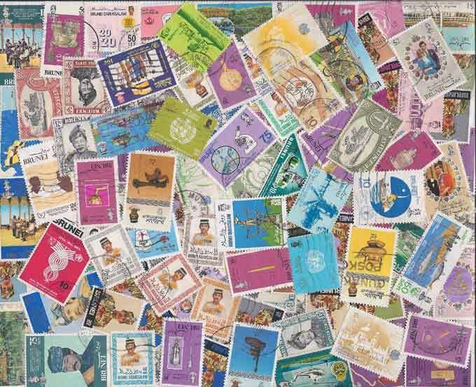Brunei Stamp Collection - 100 Different Stamps
