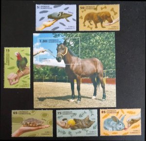 CUBA Sc# 5376-5382 Domestic Animals PETS horse CPL SET of 6 + SS 2013   mint MNH