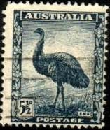 Bird, Emu, Australia stamp SC#196 Used