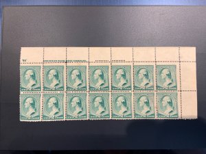 Scott # 213 P# Inscription Block of 14 MNH