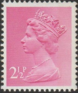 Great Britain #MH32var 1971 2-1/2p Magenta QEII Machin Head MNH-VF.