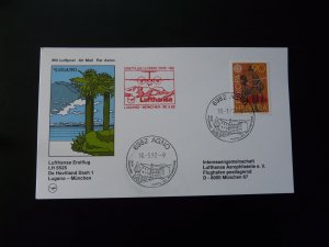 first flight cover Lugano Munchen DHD1 Lufthansa 1992