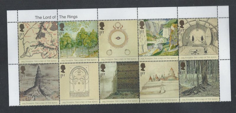 Great Britain block of ten MNH sc  2192a