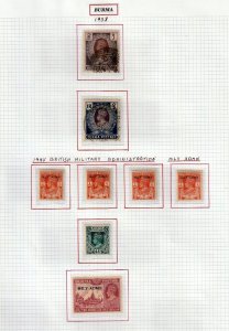 BURMA 1930s/50s Mint &Used Collection on Pages(Aprx 180 Items) (Goy 639