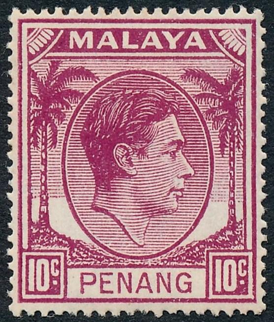 Malaya Penang 1949 10c Purple SG11 MH