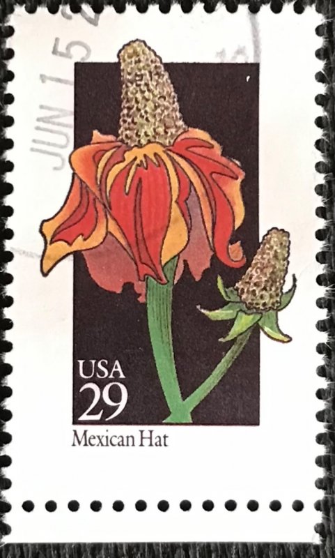 US #2688 Used Single w/Selvage Flower-Mexican Hat SCV $.60