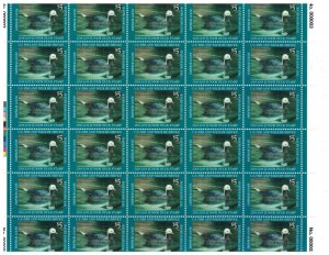JDS26 Junior Duck Stamp. Complete Sheet Of 30. Sheet Plate # 3.  #02 JDS26sh3