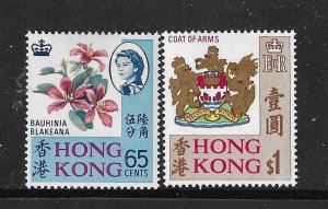 HONG KONG SCOTT #245-246 1968 QEII SET - MINT ALMOST NEVER HINGED