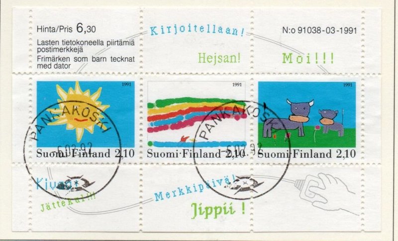 Finland Sc  871 1991 Children's Stamp designs stamp sheet used