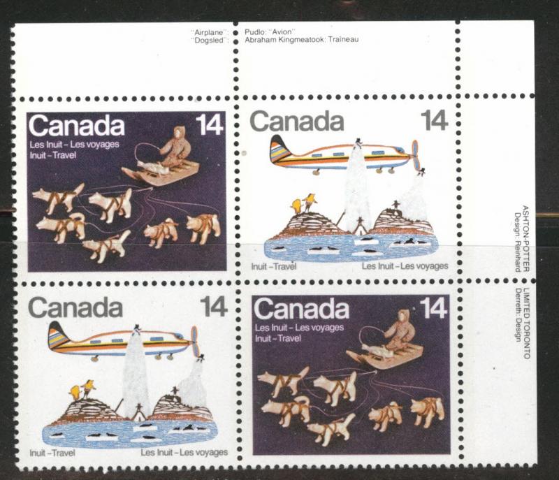 CANADA Scott 772a MNH**  corner margin block 2 pairs