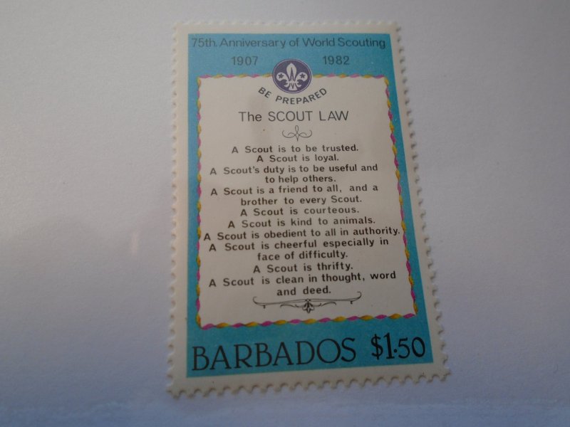 Barbados  #  593   MNH Scouting    from  SS