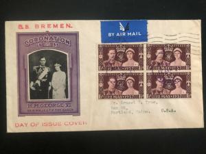 1937 Lodon England First Day cover FDC To Portland USA King George Coronation