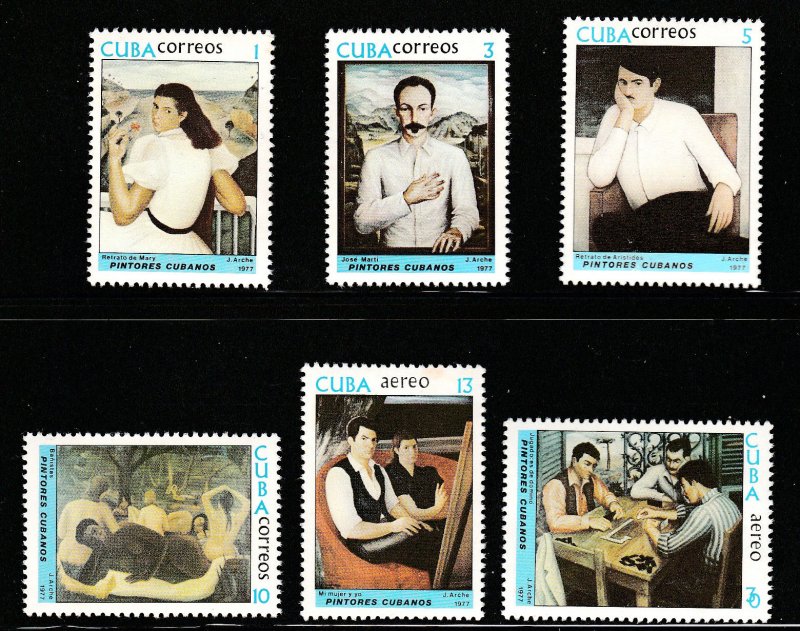 1977 Cuba Stamps  Paintings Jorge Arche Complete Set MNH