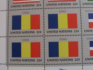 ​UNITED NATION-1985 SC#458-461   U. N. FLAGS SERIES MNH FULL SHEET- VERY FINE