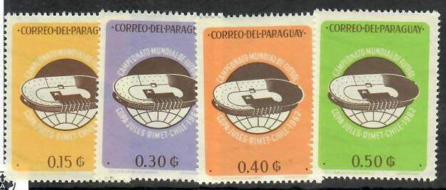 Paraguay; Scott 684, 686-688; 1962; Unused; NH; Soccer