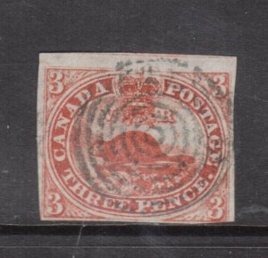 Canada #1a Fine Used With Light Target Cancel **With Certificate**