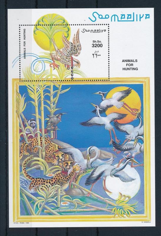 [28166] Somalia 1999 Birds Vögel Oiseaux Ucelli Hunting MNH Sheet