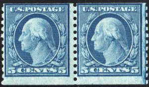 SC#496 5¢ Washington Coil Pair (1919) MNH