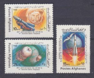 1988 Afghanistan 1599-1601 25 years of cosmonaut V. Tereshkova’s flight 3,00 €